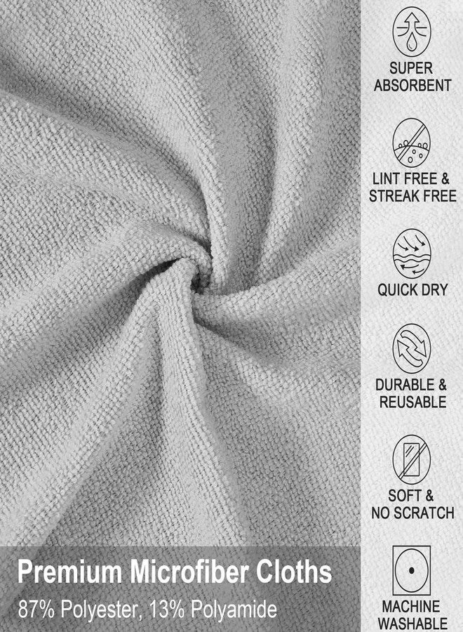 UPSTAR Microfiber Cleaning Cloth, Reusable Paper Towels Rolls, Cleaning Rags for Cleaning Kitchen, Bathroom, Car, 12x12 inch, 50 Packs/Roll, Grey - Image 2